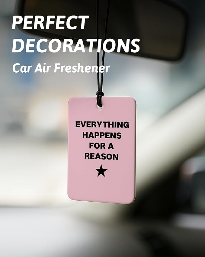 Pink Leopard Print Car Air Freshener 4 Pcs, Trendy Cheetah Lucky 8 Ball Hanging Air Freshener for Cars Closet Drawer Books, Preppy Girly Car Accessories Mirror Decor for Women