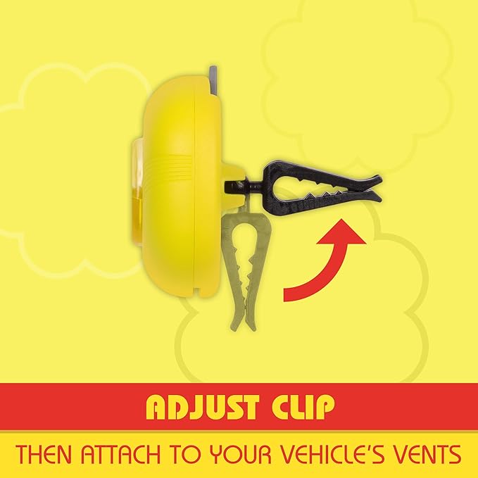 Chupa Chups Car Air Freshener, Lemon Twist - Long Lasting Car Fresheners with Fun Scents, Colorful and Vibrant Air Freshener for Car, Unique Car Freshner Perfume Deodorizer- 4Pack (8pcs Total)