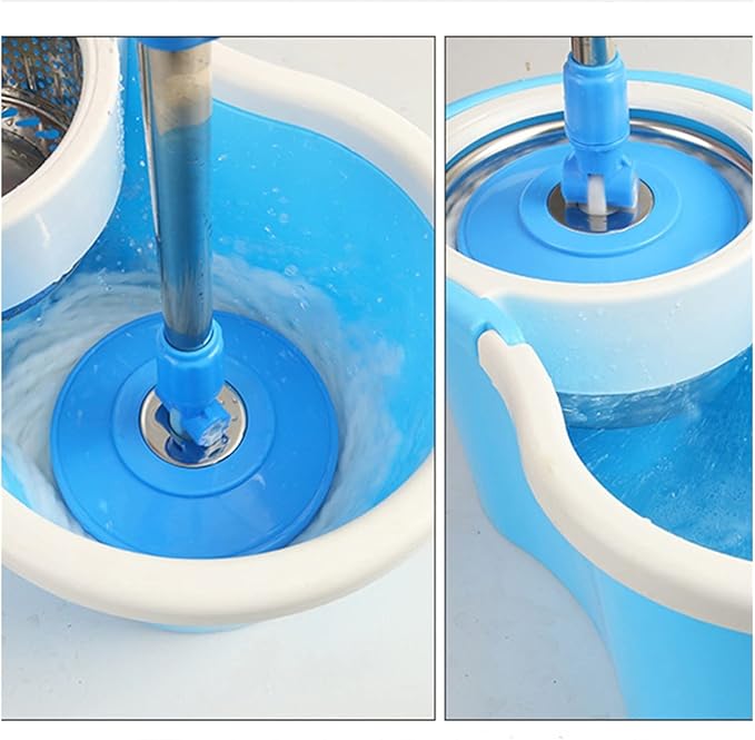 Spin Mop and Bucket Set 360 Spin Mop and Bucket Set with 2 Microfiber Mop Pads,Mop and Bucket System with Wringer for Floor Cleaning Microfiber Spin Mop (Color : Brass)