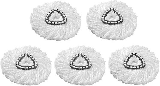 Spin Mop Cloth Head Base Scrub Mop Brush Head Replacement ，compatible For Vileda, O-cedar 360 ° Easy Wring Tank System Shower Floor Mop Brush(White-5PCS)