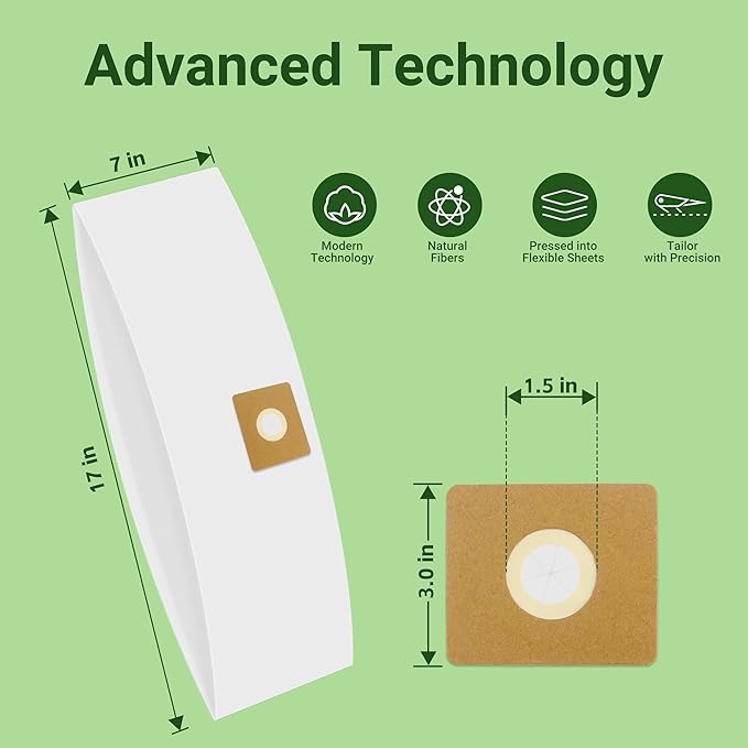 5 Pack Vacuum Bags Replacement for Shop Vac Bags 2-2.5 Gallon Type B 90668 9066800 9066833, All Around EZ QAM70 and CMXZVBE38774, PETOX High-Efficiency Disposable Vaccum Collection Filter Bags