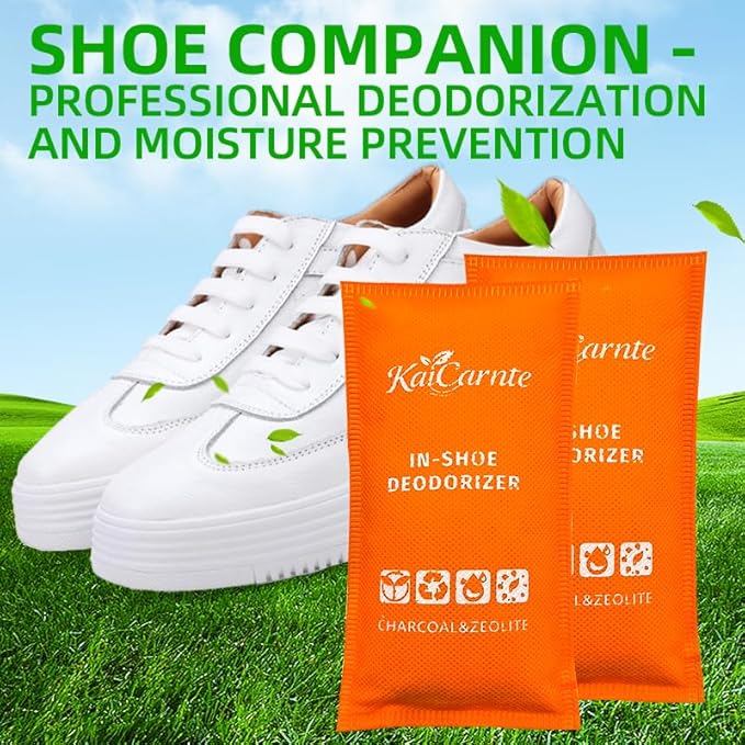 Shoe Deodorizer,Charcoal Odor Absorber,Odor Eliminator, Air Freshener, Reusable Smell Absorber for Shoes, Gym Bags(4 Pack)