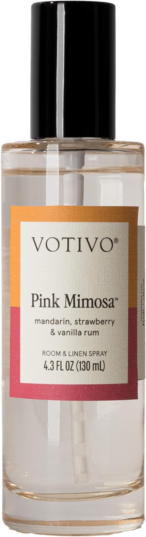 Votivo Pink Mimosa 4.3 oz Room & Linen Spray | Fruity Scented Air Freshener for Linens & Living Areas | Premium Long Lasting Fragrance