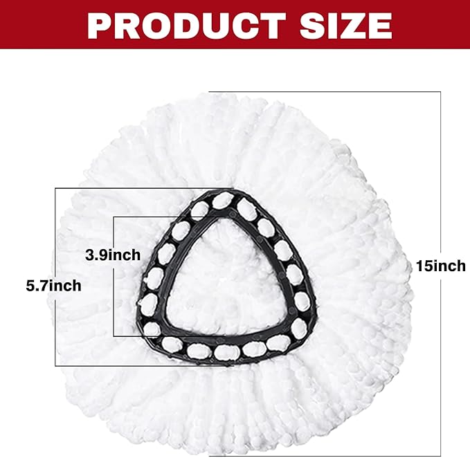 20 Pack Spin Mop Replacement Heads, Mop Replace Head Easywring 1-Tank System, Mop Head Replacement for Hardwood Floor Cleaning, Machine Washable and Easy to Replace