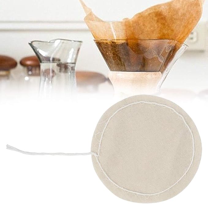 Zerodis Food Grade Nylon Siphon Cloth Coffee Filter, Round Fabric Filter for Coffee Dripper, 10 Pack