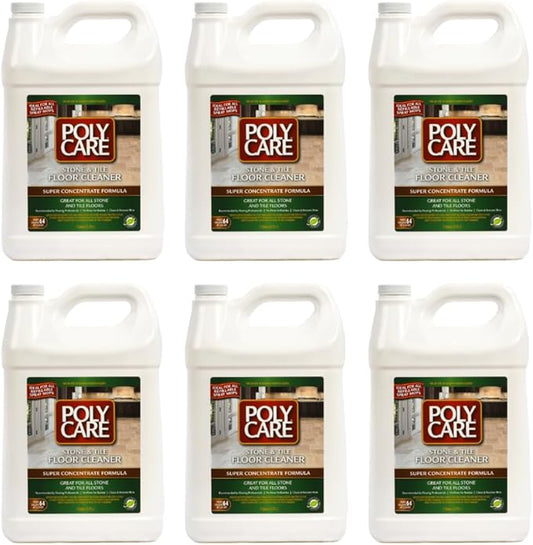 Stone & Tile Floor Cleaner Super Concentrate - 128 Fl Oz (6 Pack) - Fresh- Dilute Concentrate with Water for Spray Mops and Spray Bottles - Residue-Free Floor Cleaning Solution