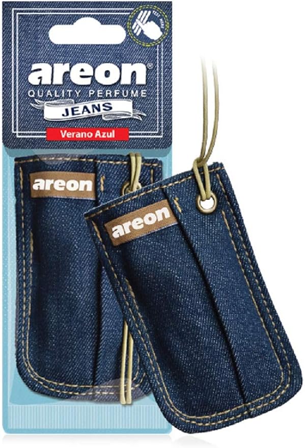 AREON Car Hanging Air Freshener I Jeans Bag I Verano Azul Scent