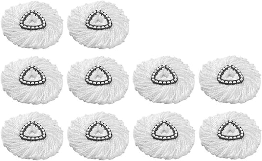 Spin Mop Cloth Head Base Scrub Mop Brush Head Replacement ，compatible For Vileda, O-cedar 360 ° Easy Wring Tank System Shower Floor Mop Brush(White-10PCS)