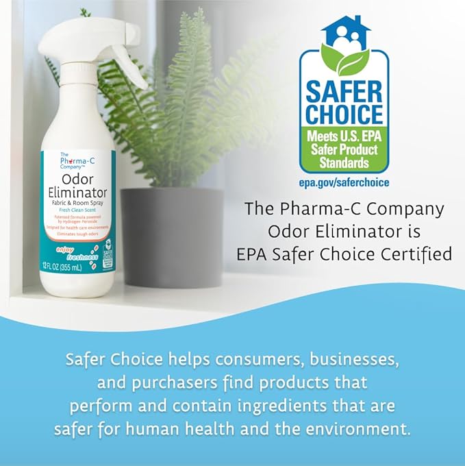 The Pharma-C Company - Odor Eliminator [6-12oz Bottles] - Bulk Fabric & Room Spray -Extra Strength Multipurpose Air Freshener & Fabric Refresher- Neutralize Deodorize (Pack of 2)