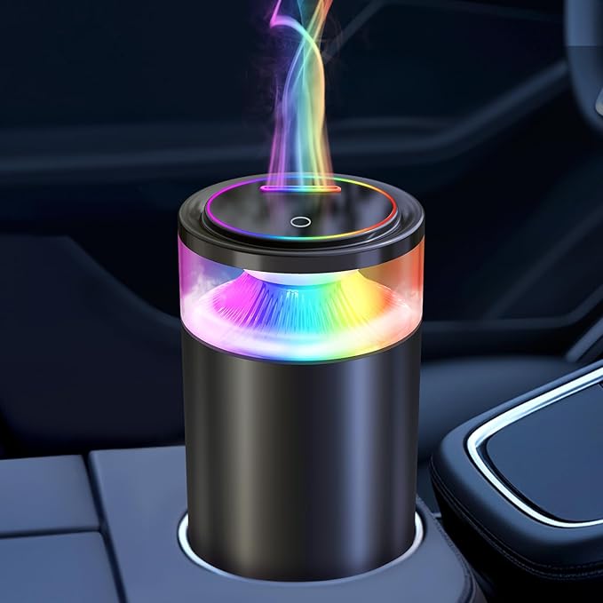 2025 Upgraded Smart Car Air Freshener Diffuser, New Car Smell Air Freshener Long Lasting, Auto On/Off, Adjustable Modes, Car Scent with 8 Ambient Lights, Car Diffusers for Essential Oil-Sea Breeze