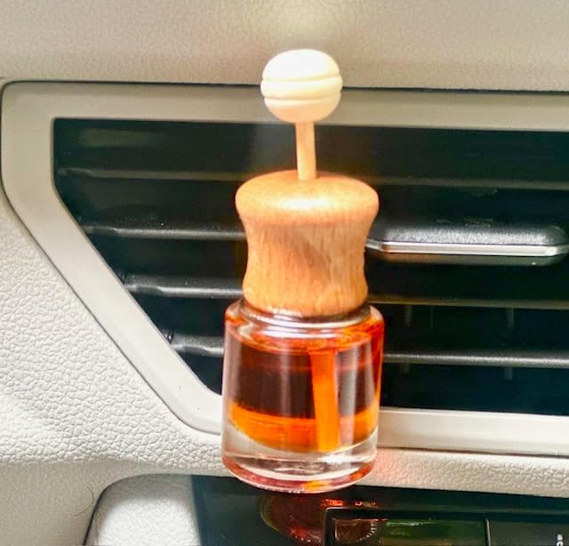 Car Air Freshener and Essential Oil Diffuser with Vent Clip, Handmade Long Lasting Scent, Eliminate Unwanted Odors, Organic & Vegan, 130 Fragrances(Funnel Cake, Single Diffuser)