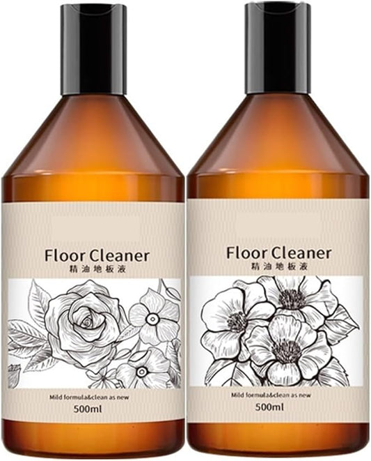 500ml Concentrated Floor Cleaning Solution, Quick-Drying Formula for Tile & Hardwood Floors, Spot-Free Mopping Liquid, Compatible with Robot Mops and Spray(2pcs)