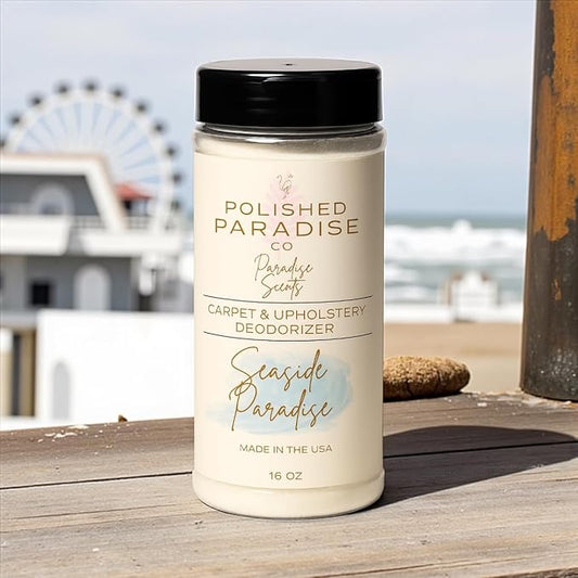 Paradise Scents Carpet and Upholstery Deodorizer, Tropical Scent Powder for Rugs and Textiles, 16 Oz (Seaside Paradise)