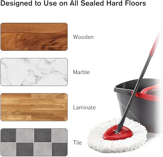3 Pack Mop Replacement Heads Compatible with Spin Mop, Microfiber Spin Mop Refills, Easy Cleaning Mop Head Replacement
