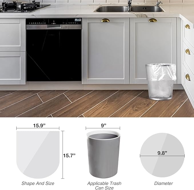 Charmount Small Trash Bags 1.2 Gallon, 102 Count Garbage Bags Bathroom Trash Can Liners,fit 4.5-5 Liter Clear