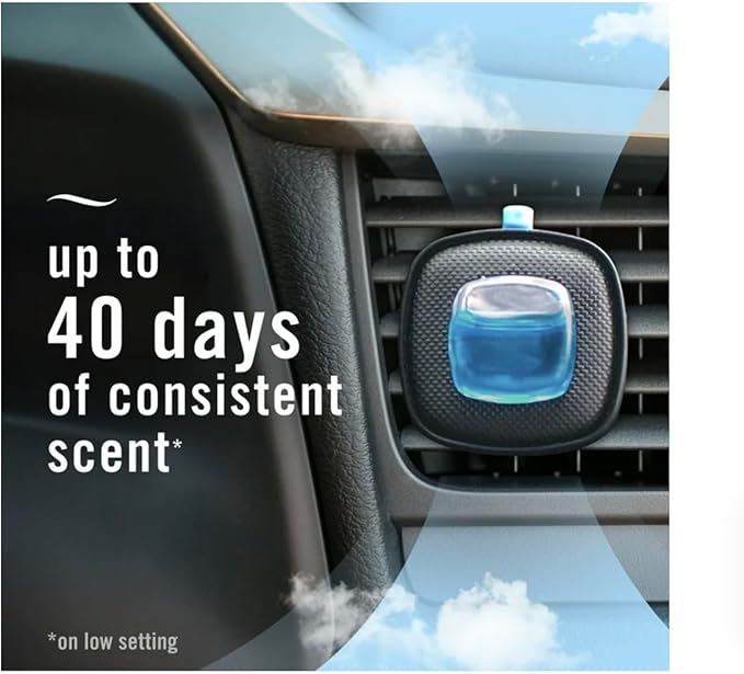 Febreeze Auto Air Freshener Vent Clips, Cedar with Vetiver, Patchouli, Sandalwood Scent, 2 Count, 80 Day Intensity Control