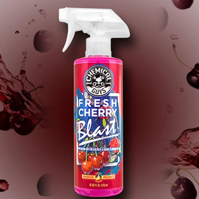 Chemical Guys AIR22804 Fresh Cherry Blast Premium Air Freshener & Odor Eliminator, (Great for Cars, Trucks, SUVs, RVs, Home, Office, Dorm Room & More) 4 fl oz (Pack of 2)