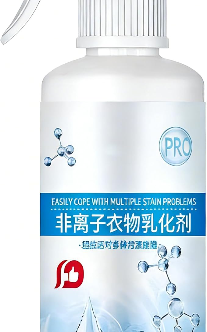 2PCS Clothing Emulsifier, Non Ionic 300ml, Stain Remover for Clothes, Grease Cleaner Emulsifier, Clothes Oil Laundry Cleaning Remover, Strong Decontamination for Grease/Oil/Food Stains