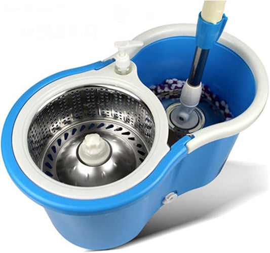 Spin Mop and Bucket Set 360 Spin Mop and Bucket Set with 2 Microfiber Mop Pads,Mop and Bucket System with Wringer for Floor Cleaning Microfiber Spin Mop (Color : 1)