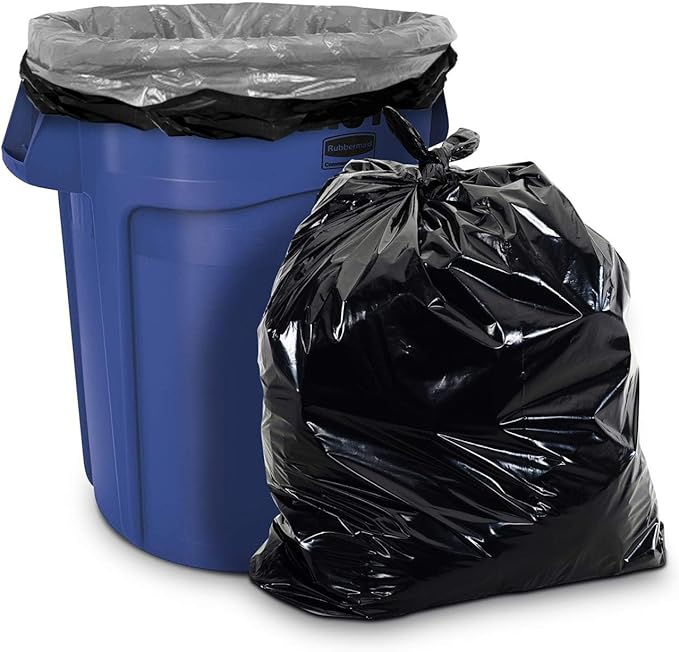 Aluf Plastics CXP Series 55-60 Gallon 1.7 MIL (eq) Black Heavy Duty Trash Can Liners - 38" x 58" - Pack of 400 - For Contractor, Industrial, & Commercial