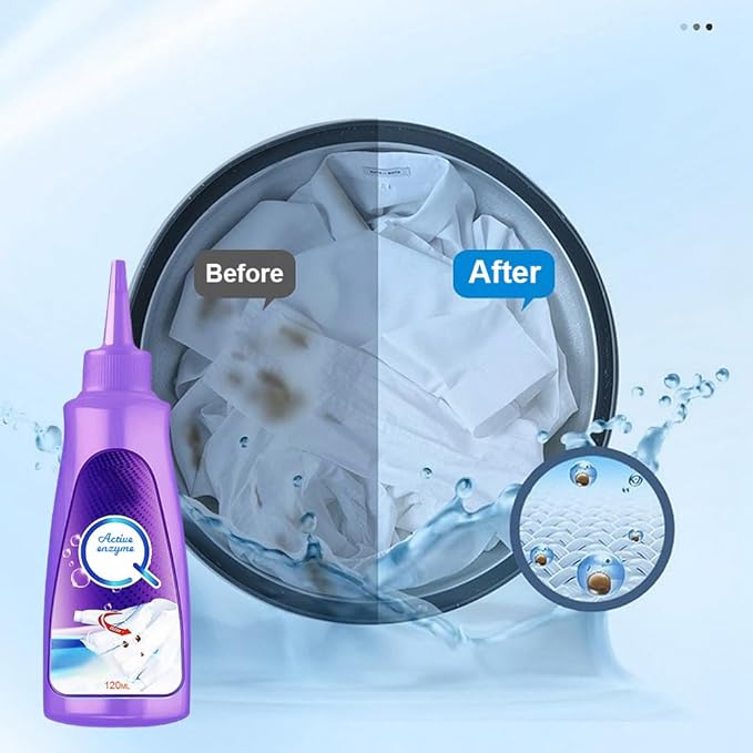 2024 New Active Enzyme Laundry Stain Remover, White Shirt Garment Stubborn Stain Cleaner Oil Remover, Upgrade Active Enzyme Clothing Stain Remover Collar Stain Removal Spray (2)