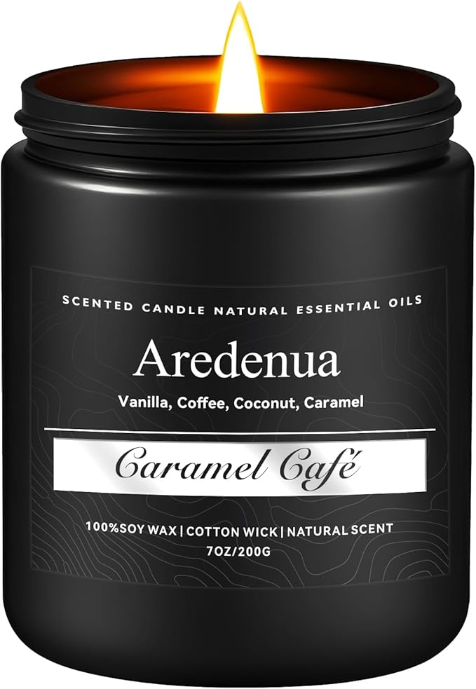 Caramel Coffee Candle | Soy Scented Candles for Home & Office, 50H Clean Burn, Non-Toxic Soy Wax with Cotton Wick – Aromatherapy Candle for Men & Women, Cozy Coffee & Caramel Scent