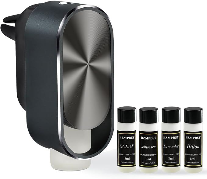 Smart Car Air Freshener Diffuser - 3 Adjustable Modes Automatic Car Diffuser for Essential Oils with 4PCS Essential Oil Refills Long-Lasting Scent