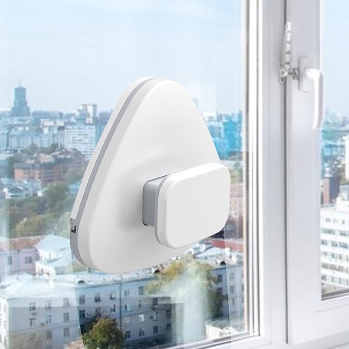 Magnetic Double Sided Window Cleaner, Double-Sided Magnetic Window Cleaner, Adjustable Magnet Glass Cleaner, Triangular Wiper Glider - Efficiently Clean Outside from Inside