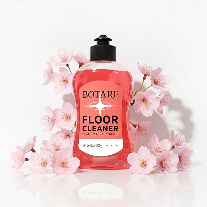 Floor Cleaner Liquid for Mopping, Household Deep Cleaning Solution for Wood,Hardwood,Tile,Laminate,Marble & Porcelain & Bathroom,Sakura Scent,17.6 Fl Oz Each(2 Bottles+1 Cleaning Cloth)