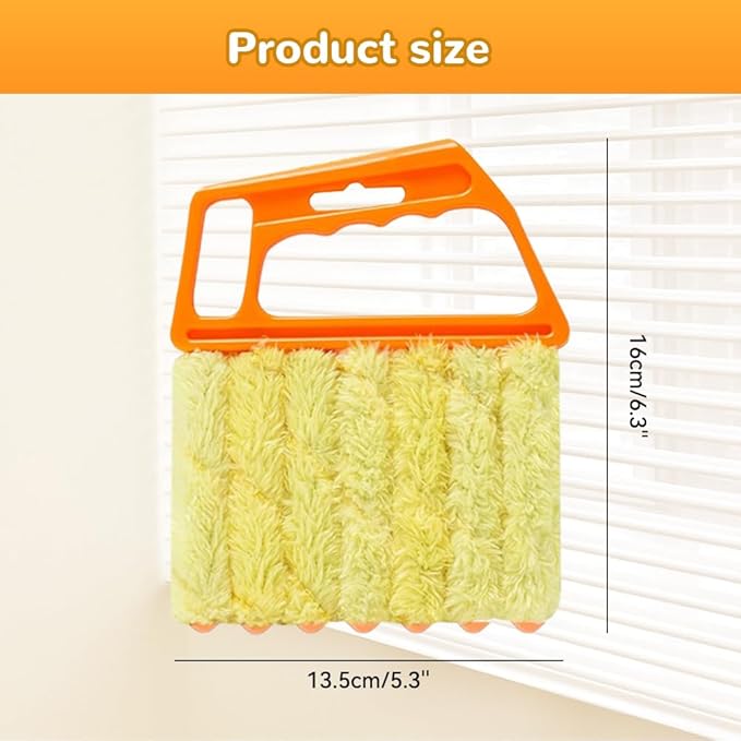 Blind Cleaner Duster Tool, 2026 New Blind Dusters for Cleaning,Cleaning Brush,7 Finger Dusting Cleaner Tool for Window & Air Conditioner,Window Blinds Cleaner Microfiber Washable (Yellow-2PCS)