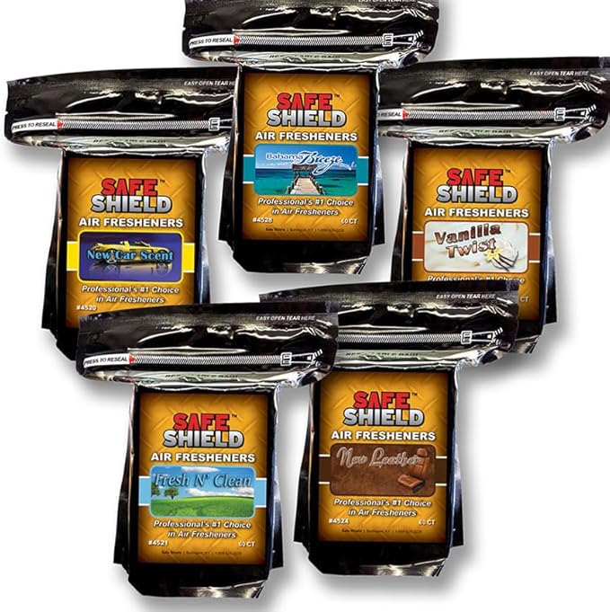 Bahama Breeze Scented Air Freshener Pads - Long-Lasting Fragrance Pads for Car Interiors - 1-1/2" × 3" Compact Size - Tropical and Refreshing Aroma for Eliminating Stale Odors - Pack of 60