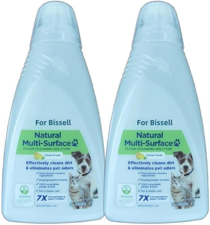 1L Multifunctional Pet Stain-removing Floor Cleaner. Fabric Carpet Cleaning Solution. Compatible For Bissell X7 6 5­4 90×9(2pcs 2000ml)