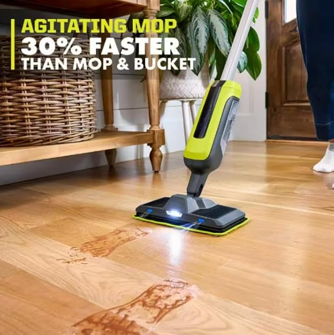 FVSM02K-A32C1064-A32SMRP03 Fits for Ryobi USB Lithium Cordless Agitating Spray Mop Kit w/ 2Ah Battery, Charging Cable, Accessories, Cleaning Formula, & Mop Heads
