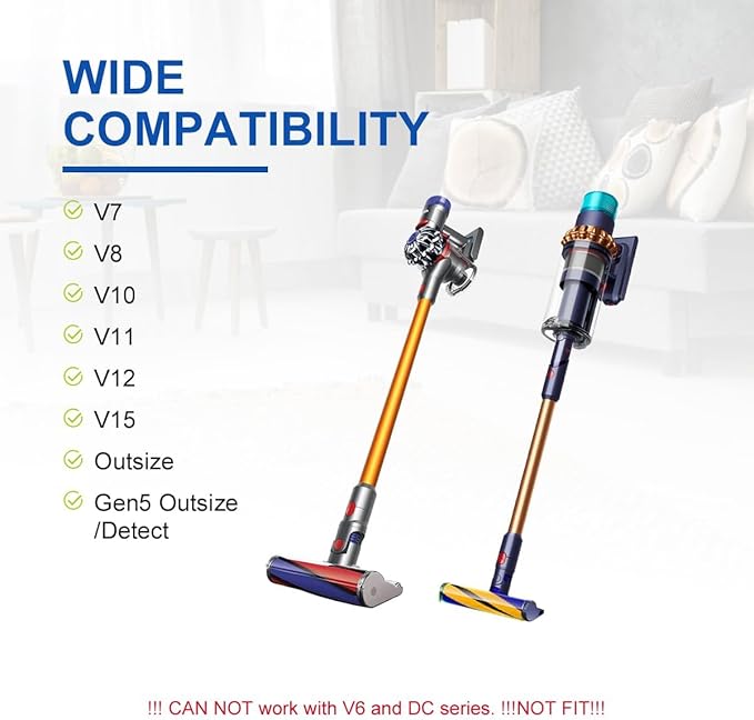 LANMU Vacuum Attachments Compatible with Dyson V15 V12 V11 V10 V8 V7 Outsize Gen5 Cordless Vacuum Cleaner, Flexible Crevice Tool for Dryer Vent, Car, Gaps Cleaning, Ideal for Hard-to-reach Areas