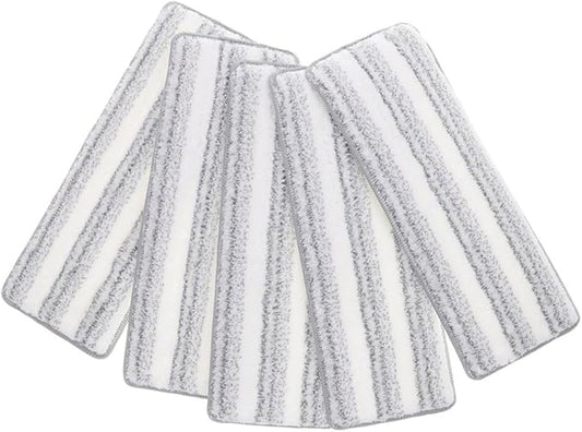 5pcs Reusable Microfiber Mop Pads for Wet Dry Floor Cleaning Self-adhesive Replacement Pads Stripe Pattern Efficient Floor Cleaning