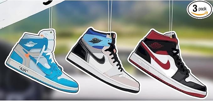 3Pcs Car Air Freshener, Car Accessories Sneaker for Women Girls And men, Decor Hanging Fresheners Car Interior Room Decorations, for Christmas Gift.