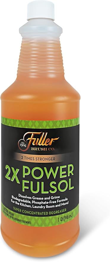 Fuller Brush 2X Power Fulsol Degreaser – Removes Grease, Oil, Grime & Stains – All Purpose Oil, Grease & Grime Cleaner For Bike, Automotive, Grill, Bathroom & Kitchen – Makes 30 Gallons (Pack of 6)