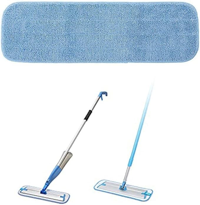 Microfiber Mop Pads for Spray Mops, Washable & Reusable Floor Cleaning Pads, 45 x 14 cm Flat Mop Replacement Pads for Hard Floors, 6-Pack(B)