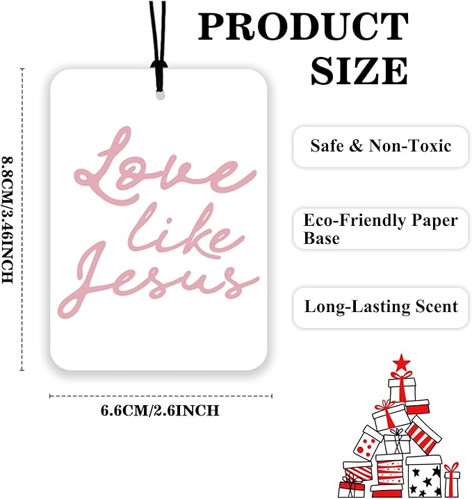 4 Pcs Pink Christian Car Air Fresheners, Bible Verse Hanging Fresheners for Women, Religious Inspirational Decor, Floral Scripture Mirror Fresheners for Car, Closet & Gift Use (Pink Christian)