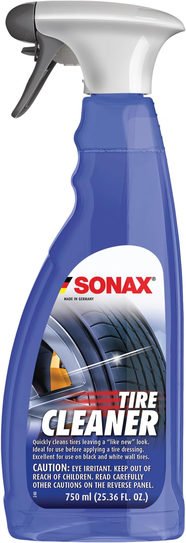 SONAX Tire Cleaner | Powerful Foaming Spray Removes Tire Grime, Brake Dust & Old Dressings | Safe on All Tires & Wheels | Deep Black Finish & Shine Enhancer | Professional Strength | 269400 | 750 ml