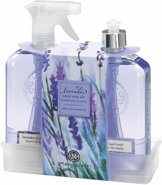 Mangiacotti Kitchen Sink Gift Set Plant-Based Liquid Dish Soap and All-Purpose Cleaner Surface Cleanser, 14.4 Fluid Ounces Each, Lavender