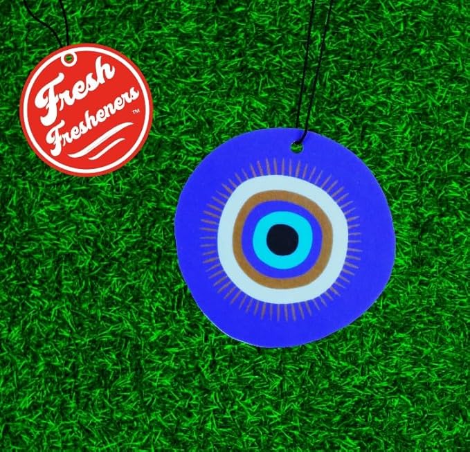 Cute and Funny Fresh Fresheners Car Air Fresheners 4 Pack Scented With Premium Oils (Evil Eye)