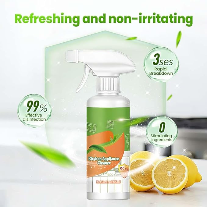 Kitchen Cleaner Spray,300ml All Purpose Cleaner,Household Appliance Cleaning Agent for Range Hood, Microwave Oven, Refrigerator,Gentle Surface Decontamination (1pcs)