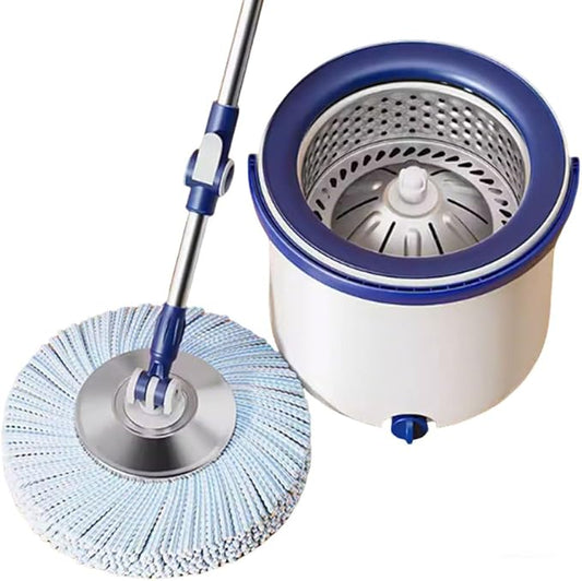 Spin Mop and Bucket Floor Cleaning Set with 5 Mop Pads Refills | Self Cleaning Dry/Wet Floor Mop with Wringer | Hand-Free Floor Cleaning Mop for Hardwood, Wood, Laminate, Tile