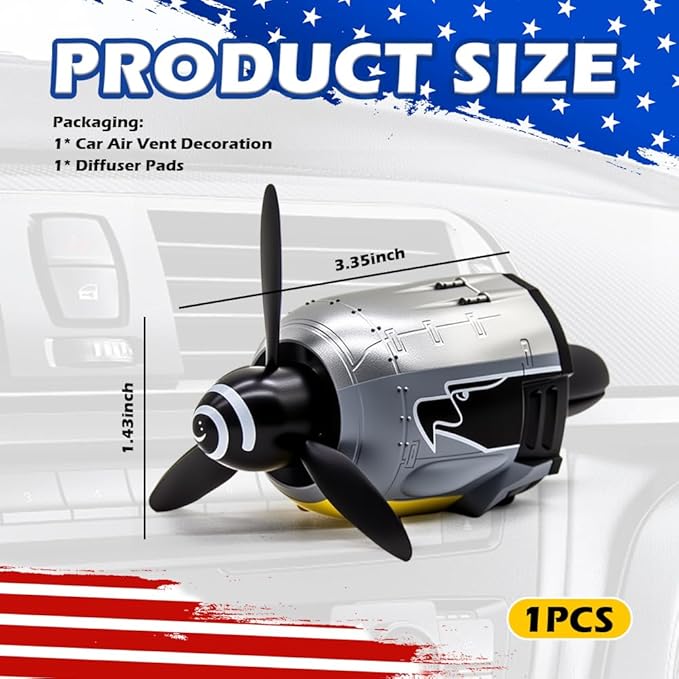 2026 New Fw-190 WW2 Planes Car Air Freshener,Fw-190 Fighter Car Vent Clips with Spinning Propeller for Reducing Odors,Universal Air Vent Decorations for Cars as Gift for Men & Pilots