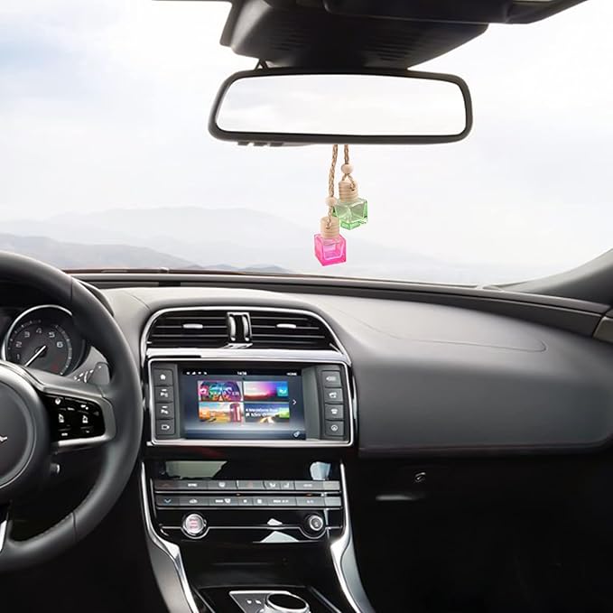 12 Pcs Hanging Perfume Bottle Car Air Freshener Bottle Essential Oil Fragrance Diffuser Bottle Pendant Car Ornament Decoration Accessories