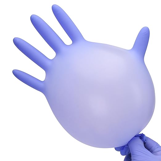 Disposable Nitrile Exam Gloves, 3mil, XL, Box of 100, Violet Nitrile Gloves Disposable Latex Free for Medical, Cleaning, Cooking & Esthetician, Food-Safe, Powder-Free, Purple, Non-Sterile