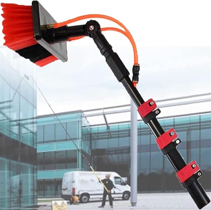 Solar Panel Cleaning Brush,Glass Cleaning Brush,Cleaner Water Fed Pole Kit for Cleaning Outer Window Glass,Tile Walls,Glass Curtain Wall,Solar Panel,36Ft#11M,18FT#6m
