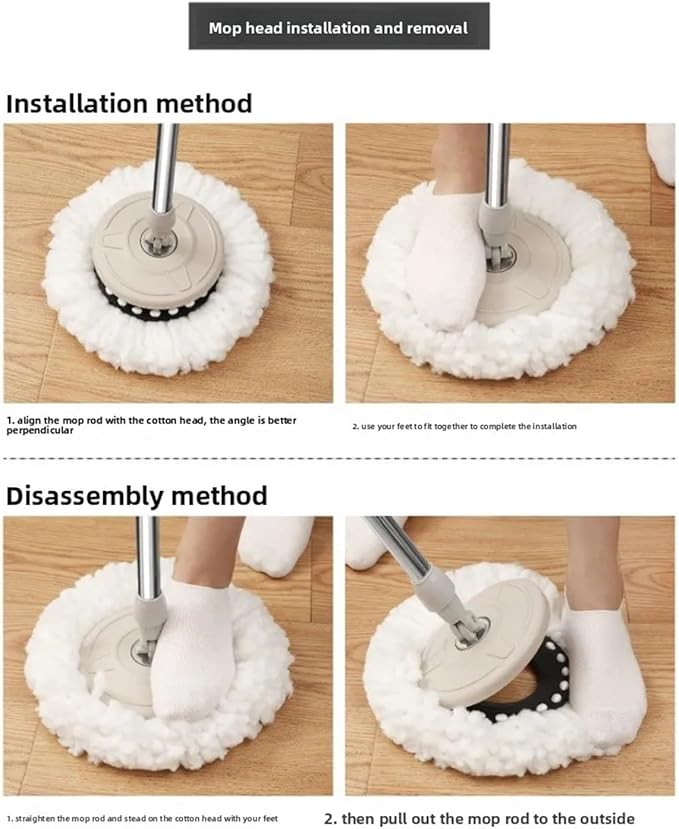 Compatible for 5pc Microfiber Spin Mop Replacement Head Round Shape Standard Size