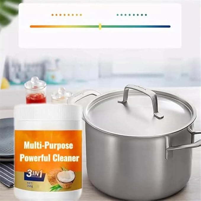 Multi-purpose Powerful Cleaner for Kitchen, 3 in 1 Coconut Oil Cleaning Paste, Limpiador Potente Multiusos Para La Cocina, Heavy Kitchen Duty Degreaser, All-Purpose Cleaner Removes Stains (1)